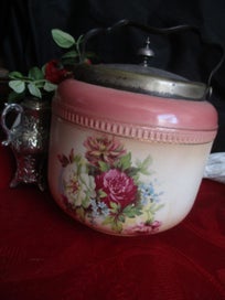 Listing 4 of 7 for CROWN DEVON FIELDING BISCUIT BARREL – 100 years - a Museum Piece for you ?