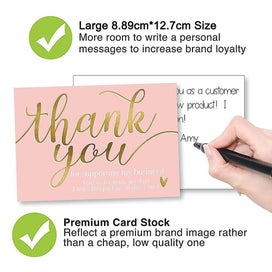 Listing 3 of 4 for 100pcs Thank For Your Support Business Cards And Gold Theme