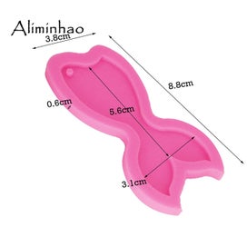 Listing 2 of 5 for 2pcs mermaid tail shape silicone keychain mold DIY jewelry making epoxy mold