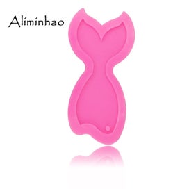 Listing 4 of 5 for 2pcs mermaid tail shape silicone keychain mold DIY jewelry making epoxy mold