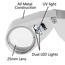Listing 2 of 4 for 40x Led Illuminated Jeweler Loupe, Wide Range Scope, Eye Magnifying Glass, Good