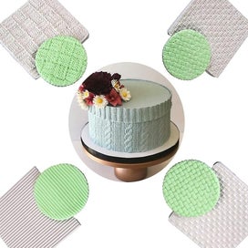 Listing 3 of 5 for 4pc Plastic Embossed Icing Moulds Kits, Wood, Cobble And Pebble Stone Designs Fo