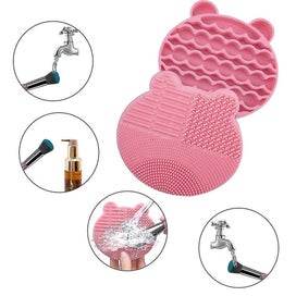 Listing 4 of 4 for Makeup Brush Cleaning Mat, 2 In 1 Silicone Brush, Cleaner Dryer Tray Brush Porta