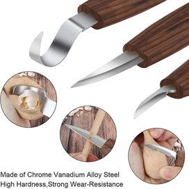 Listing 3 of 5 for Wood Carving Tool Set For Beginners And Professionals With Cut Protection Glove