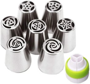 Listing 2 of 5 for Nozzle Set, Professional Stainless Steel Russian Nozzle Attachments Cupcake Dec