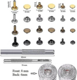 Listing 2 of 4 for Double Cap Rivet - 300 Pieces Leather Rivets with 3 Fastening Tools, Double Head