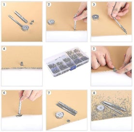 Listing 3 of 4 for Double Cap Rivet - 300 Pieces Leather Rivets with 3 Fastening Tools, Double Head