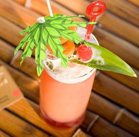 Listing 2 of 5 for 30pcs Tropical Coconut Palm Tree Paper Umbrella Cocktail Picks Parasol Fruit Pic