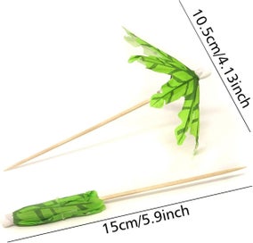 Listing 3 of 5 for 30pcs Tropical Coconut Palm Tree Paper Umbrella Cocktail Picks Parasol Fruit Pic