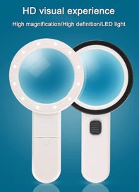 Listing 3 of 5 for Karidge 30x Reading Magnifier with 12 LEDs - Distortion-Free Dual Glass Lens for