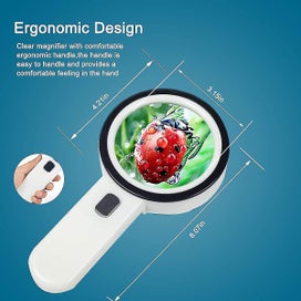 Listing 5 of 5 for Karidge 30x Reading Magnifier with 12 LEDs - Distortion-Free Dual Glass Lens for