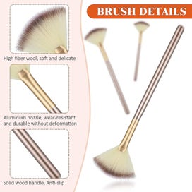 Listing 2 of 5 for 9 Pieces Soft Facial Makeup Brush Set - Wooden Handle Cosmetics Brushes