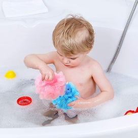 Listing 4 of 5 for 8 Pieces Bath Sponges Animal Kids Loofah Bath Pouf Mesh Bath Sponges Colorful Ca