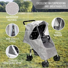 Listing 2 of 3 for Stroller Rain Cover & Mosquito Net,weather Shield Accessories - Protect From Rai