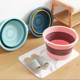 Listing 2 of 4 for Large Collapsible Foot Bath Tub - Folding Pedicure Massage Bucket for Relaxation