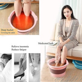 Listing 3 of 4 for Large Collapsible Foot Bath Tub - Folding Pedicure Massage Bucket for Relaxation