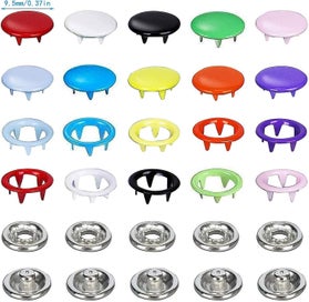 Listing 2 of 5 for 200pcs Snap Buttons Set Of Solid Hollow Buttons - 10 Colors Sewing Snap Buttons