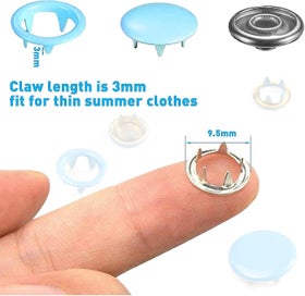 Listing 3 of 5 for 200pcs Snap Buttons Set Of Solid Hollow Buttons - 10 Colors Sewing Snap Buttons