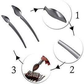 Listing 3 of 5 for Stainless Steel Decorating Spoons Set For Diy Cake Chocolate Pastry, 2 Set Penci
