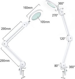 Listing 2 of 5 for Ring LED beauty tattoo repair magnifying glass lamp usb creative folding long ar