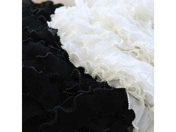 Listing 3 of 6 for 6CM Wide New Embroidery White Flower Beads Tulle Lace Fabric Trim Ribbon