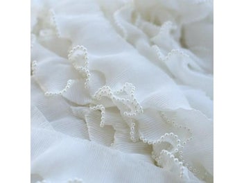 Listing 4 of 6 for 6CM Wide New Embroidery White Flower Beads Tulle Lace Fabric Trim Ribbon