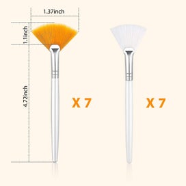 Listing 2 of 5 for 14 Pieces Fan Mask Brushes Facial Mask Applicator Brush Soft Fan Brushes Acid Ap