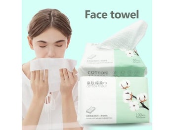 Listing 3 of 9 for Cotton Disposable Face Towel For Skincare Wet Dry Wipes Makeup Remover