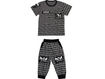 Listing 7 of 9 for Summer Kids Clothes Sets For Boys 4 6 8 9 10 12 Years Fashion Splicing Short