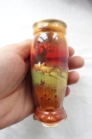 Listing 1 of 7 for Hand Painted Royal Doulton Holbein Vase Depicting Sheep in a Sunset Landscape