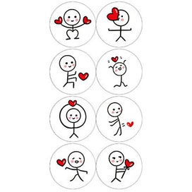 Listing 1 of 3 for Love Heart Stickers x 50 Funny Business Seal Thank You Packaging Labels Gifts
