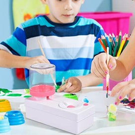 Listing 6 of 7 for Paint Brush Rinser Running Water Cycle Paintbrush Paint Cleaning Tools -Pink