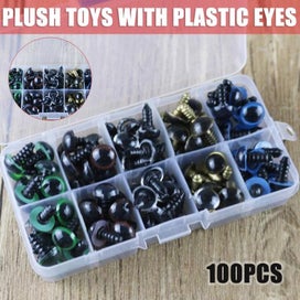 Listing 1 of 2 for 100PCS Plastic Safety Eyes Colour Toys Teddy Bear Doll Animal Toy Craft Screw
