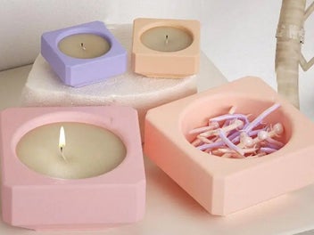 Listing 2 of 8 for Silicone Candle Jar and Lid Mold Set Candle Holder Storage Box Molds - 2 Sizes