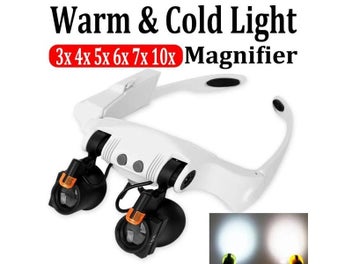Listing 1 of 9 for LED Light Lens Magnifying Glasses Adjustable Headband Watch Maintenance Loupe