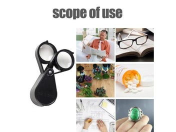 Listing 6 of 11 for 8/10/15X Magnifying Glass Portable Plastic Handheld Pocket Magnifier With Cover