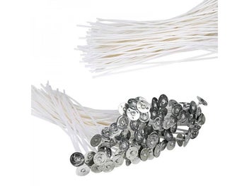 Listing 2 of 6 for 100Pcs Cotton Candle Wicks Smokeless Wax Pure Cotton Core Pre Waxed Wicks DIY