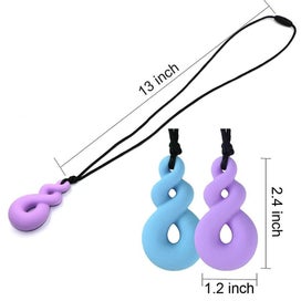 Listing 4 of 4 for Chew Necklace For Baby Boys And Girls 4 Pack Silicone Teething Necklace