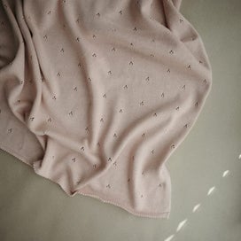 Listing 2 of 3 for Mushie Knitted Blanket Pointelle - Blush
