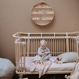 Listing 3 of 3 for Mushie Knitted Blanket Pointelle - Blush