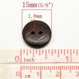 Listing 2 of 4 for 250pcs 15mm Brown Coconut Shell 2 Holes Sewing Buttons Scrapbooking