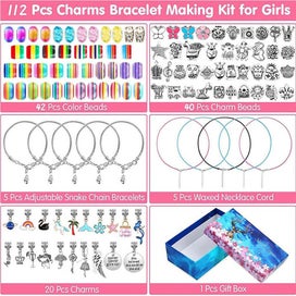 Listing 2 of 10 for 112Pcs DIY Charm Jewelry Beads Crafts Bracelet Making Kit Gifts NEW