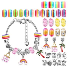 Listing 4 of 10 for 112Pcs DIY Charm Jewelry Beads Crafts Bracelet Making Kit Gifts NEW