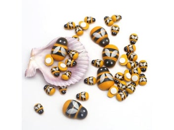 Listing 4 of 10 for Yellow Wooden Bee Self-Adhesive Sticker Flat-back Carving Handicraft Wedding