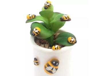 Listing 5 of 10 for Yellow Wooden Bee Self-Adhesive Sticker Flat-back Carving Handicraft Wedding