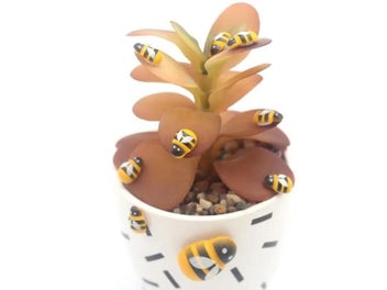 Listing 8 of 10 for Yellow Wooden Bee Self-Adhesive Sticker Flat-back Carving Handicraft Wedding