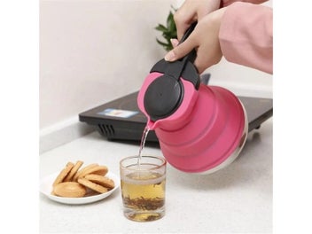 Listing 4 of 10 for 3 Colors Portable Folding Silicone Water Kettle 1.5L Water Pot Outdoor Camping