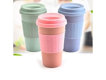 Listing 6 of 10 for Hot Sells Reusable Coffee Mugs Bamboo Fiber Coffee Cups 8oz 12oz 14oz Eco