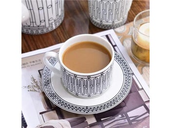 Listing 3 of 9 for H Mark Golden Bone Coffee Cup Tea Cup Set With Saucer Afternoon Tea Drinkware