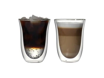 Listing 1 of 9 for Set Of 2 270ml High Quality Borosilicate Double Wall Coffee Cups For Drinks